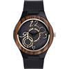 SUPBRO Orologio da Uomo in Legno Ingranaggio con cinturino in pelle Orologio Analogico Al Quarzo Orologio Naturale Men Watches