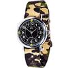 ertt EasyRead time teacher ERW-BKG-24-GC orologio 12 - 24 Verde nero, cinghia camuffamento