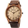 Alienwork Orologio Uomo Donna Rosolare Bracciale Nato Giallo Legno Naturale
