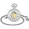 SUPBRO Orologio da tasca liscio stile vintage classico con catena corta per uomo o donna, ideale come regalo per compleanno, anniversario, giorno di Natale, festa del papà