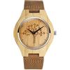 SUPBRO Orologio Uomo Orologio Uomo in Legno con Movimento al Quarzo Analogico con Cinturino in pelle albero della vita