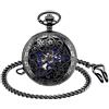 MICGIGI - Orologio da tasca unisex con catena, analogico, a carica manuale, stile retrò, cavo