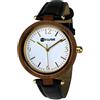 retrostiel Orologio da polso di legno di noce per le donne fatto a mano Venezia Nut Leather