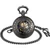 SUPBRO Orologio da Tasca Uomo Orologio da Taschino Stile Classico e Vintage,Colore Nero da Donna Uomo Regalo Meccanico costellazione