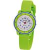 Sinar XB-22-3 - Orologio da bambino, 10 bar, cinturino in silicone, lancette luminose analogiche al quarzo, colore: Verde/Blu