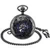 Unendlich U Infinito UN- Orologio da tasca meccanico con movimento meccanico a numeri romani con 2 catene