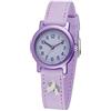 JACQUES FAREL ORG 8820 - Orologio da polso da bambina con cinturino in tessuto organico analogico, al quarzo, viola e lilla, FLIEDER-VIOLETT, cinghia