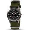 Infantry MDC - Orologio da polso da uomo, analogico, al quarzo, stile militare, 12/24 ore, tattico, per attività all'aperto, camper, lavoro, con cinturino NATO, Nero-verde., Cinturino