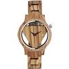 Unendlich U Infinity U - Orologio da uomo in legno tondo fatto a mano in legno di bambù con movimento al quarzo analogico Orologi Moda lussuosa Idea casual Regalo di Natale