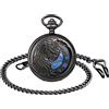 SUPBRO Vintage Orologio da Tasca Acciaio Uomini Orologio con Catena Meccanico Orologio da tasca da uomo aquila