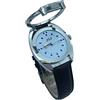 VISIONU Orologio Tattile al Quarzo per Non Vedenti o gli Anziani, Quadrante Blu, Cinturino in Pelle Nero