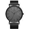 Vigor Rigger orologio da uomo, da polso ultra-sottile colore nero design classico stile minimal classico con calendario e Cinturino in acciaio inossidabile