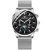 Unendlich U Infinity U-Watches per uomo Moda impermeabile orologio al quarzo sportivo Quadrante nero Orologio da polso in acciaio inossidabile Calendario Orologio da lavoro per uomo Puntatore luminoso