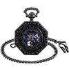 Unendlich U Infinite U-Roman Numbers Ottagonale Squisita Bozza Retro Orologio da tasca meccanico Idea regalo per uomo Donna