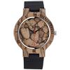 Unendlich U Orologio al quarzo Infinity U-Fashion in legno di bambù per donna e uomo Orologio al quarzo con cinturino in vera pelle Idea Regalo di Natale Coppia
