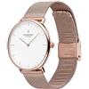 Nordgreen orologio di design scandinavo - analogico al quarzo, argento/oro, cinturini in pelle/rete intercambiabili, elegante, unisex, resistente all'acqua, moderno, modello Native