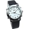 VISIONU Orologio Parlante con Sonoro in Italiano con Sveglia e Relazione oraria Per anziani e non Vedenti,Cinturino in Pelle Nero