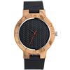 Unendlich U Infinity U-Fashion Orologio casual in legno di bambù per uomo e donna Orologio al quarzo con cinturino in vera pelle Idea regalo di Natale