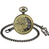 SUPBRO orologio da tasca vintage Orologio stile retro con quadrante rotondo e numeri romani Meccanico aquila