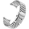 Kai Tian Estremità Curva Cinturino Orologio Acciaio Inossidabile per Uomo Donna Bracciale Orologio Conico 20mm 22mm Tre Dimensioni Cinturino Ricambio Orologio Fibbia Deployante Nera Argento