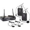 Proel EIKON WM300DH - Doppio Radiomicrofono UHF Wireless Professionale con 1 ricevitore + 2 trasmettitori Archetto o Pulce, Nero