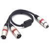 SiYear Cavo Patch a Y Bilanciato per Microfono, da XLR Femmina a Doppio XLR Maschio, Adattatore Audio Splitter a 3 Pin, 50 cm