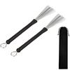 byou Spazzole per Batteria,Spazzole per Tamburo 1 Paio Retrattile Cajon Spazzole con Manico in Gomma e Borsa di stoccaggio per Jazz Drum Stick