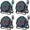 HOLDLAMP 4PCS Par LED RGB Luci del Palcoscenico, 36 LED Luce di Scena con Telecomando e DMX-7CH Controllo, Illuminazione palco con Doppia Staffa Per DJ Party Matrimonio Concerto Club Bar