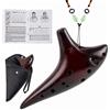AKLOT Ocarina in ceramica fumé Ocarina Alto C a 12 fori Borsa protettiva Libretto di brani di base per bambini e adulti Affumicato