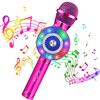 FISHOAKY Microfono Karaoke Bluetooth, FISHOAKY 4.1 Wireless Bambini Karaoke, Karaoke Microfono Portatile con Altoparlante per Cantare, Funzione Eco, Compatibile con Smartphone o Android/iOS (Rose Red)