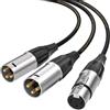 Robusto Adattatore Cavo Sdoppiatore 3Pin XLR Femmina A 2 Maschio - Foto 7
