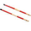 Alnicov, coppia di spazzole per batteria in bambù, 40 cm, per musica jazz folk (rosso)
