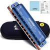 East Top 10 fori 20 toni 008K Armonica diatonica chiave di B con custodia blu, armonica standard per adulti, musicisti professionisti e studenti