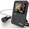 LEKATO Accordatore metronomo, LEKATO accordatore metronomo digitale ricaricabile, Metronome Tuner per chitarra basso violino ukulele e strumenti a fiato, accordatore di precisione con display LCD (nero)
