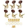 Unxuey 3R3L - Set di 6 piroli per chitarra acustica e elettrica, semi-chiusi, colore: oro