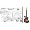 Luthiers Supplies Plan of Baritono Fender Jaguar Chitarra Elettrica - Stampa Full Scale