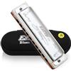 East Top 10 fori 20 toni 008K Armonica diatonica Key of Ab con copertura argento, armonica standard per adulti, musicisti professionisti e studenti