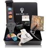 Guitar Lab Kit di accessori per chitarra - Scatola in metallo di alta qualità con cinghia per chitarra, capotasto e sintonizzatore per chitarra elettronica a clip, plettri acustici, bassi
