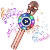 FISHOAKY Microfono Karaoke Bluetooth, FISHOAKY 4.1 Wireless Bambini Karaoke, Karaoke Microfono Portatile con Altoparlante per Cantare, Funzione Eco, Compatibile con Smartphone o Android/iOS (Oro rosa)