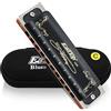 East Top Armonica a bocca diatonica Key of C 10 fori 20 toni 008K Blues Armonica a bocca con copertura nera, armonica di grado superiore per adulti, professionisti e studenti