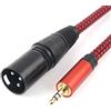 SiYear Cavo di connessione sbilanciato, da mini jack stereo TRS da 3,5 mm a doppio XLR maschio a 3 poli, cavo patch separatore a Y, lunghezza: 1,5 m 3.5TRS M-XLRF3M)