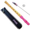 MSA Musikinstrumente Flauto dolce scolastico in legno FP7Pink, diteggiatura tedesca, foro singolo, custodia + scovolino + paraffina