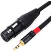 NANYI Cavo microfono da XLR a Jack, 3,5 mm TRS Stereo Maschio a XLR Femmina Cavo audio di interconnessione, adatto per iPod,telefono cellulare 5 metri