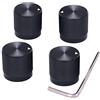 Taiss/4 pezzi Nero Alluminio Rotary Potenziometro Manopola per 6 mm di Diametro onda,Pulsante audio,Pulsante Chitarra,Pulsante Interruttore,17 mm di Diametro x 17 mm di Altezza