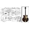 Luthiers Supplies Plan of Gretsch Country Classic Archtop Chitarra Elettrica - Stampa su scala completa