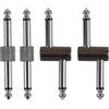 Rayzm Connettori Patch per pedaliera 6.35mm (1/4) per la connessione di più pedali effetti, adattatore maschio/maschio per pedaliera per chitarra al posto dei cavetti patch. Imballo da 4 pezzi