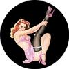 Generic Slipmat Slip Mat Scratch Pad Feltro per qualsiasi 12 LP DJ Vinyl Giradischi Giradischi Grafica personalizzata - Pinup pink Dress