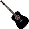 Classic Cantabile WS-10BK-LH Chitarra Western Per Mancini (Dreadnought, Western acustica, corde in acciaio, principianti & avanzati, lefthand) nera