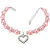 HuhuswwBin Collare, Collana di Cane Beauty Ciondolo a Forma di Cuore di Strass Perle finte Adatto per Piccolo Medio Femmina Cani Gatti