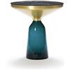 CLASSICON tavolino BELL SIDE TABLE con struttura in ottone - BELL-SIDE-TABLE-BRASS-MONTANA-BLUE-MARQUINA